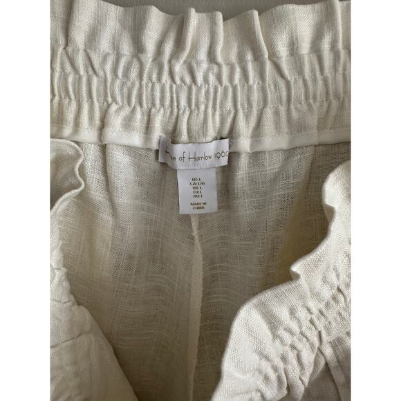 NEW House of Harlow 1960 High Waisted Ivory Linen Blend Pocket Shorts Size Large - Picture 4 of 6